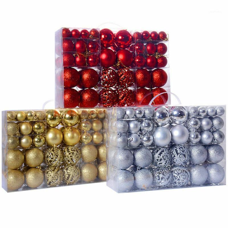 

Party Decoration 100 Pieces Christmas Ball Ornaments Xmas Tree Bauble Hanging Home Ornament Decor Solid Box Wholesale