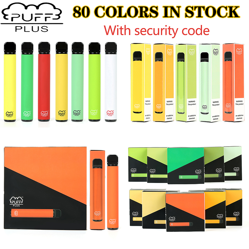 

Puff bar Plus 800 puffs Disposable Vapes cigarette 80 colors Pod Cartridge 550mAh Battery 3.2mL Pre-Filled Vape pen Pods Stick Portable Vaporizer