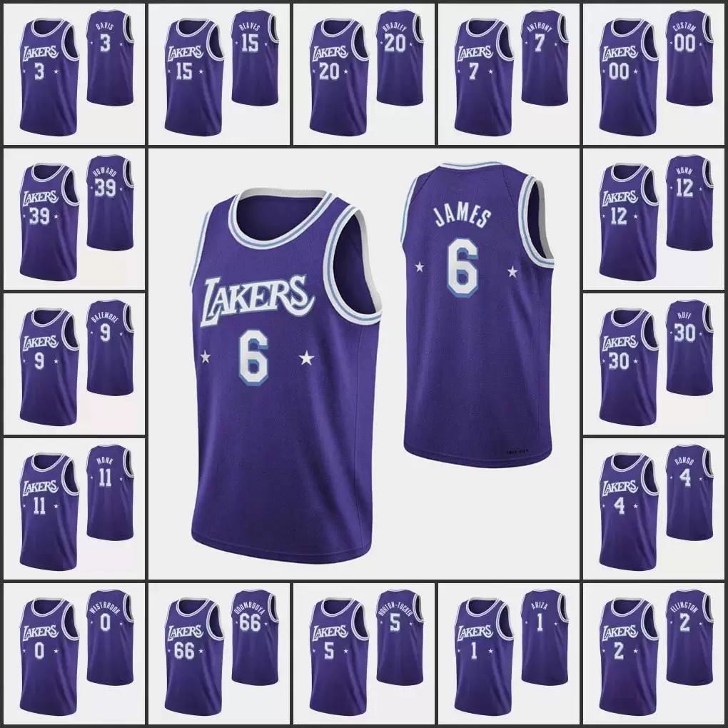 

Custom 75th anniversary Printed Basketball 6 James Jersey Carmelo Anthony Jerseys Davis Russell Westbrook Dwight Howard Austin Reaves Malik, Black;red
