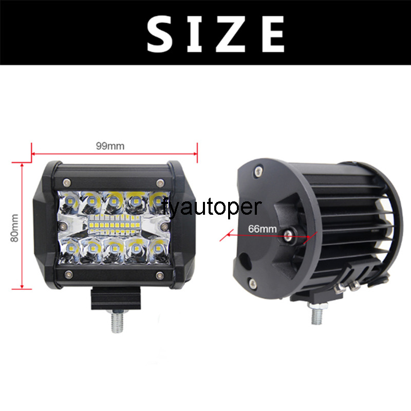 

Car Headlight Bulb Work Light Bar led moto 6000K fog spot lights 12v 60w spotlights motorcycles auxiliary Lamp car accessories car