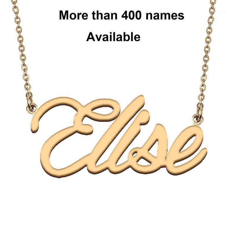 

Chains Cursive Initial Letters Name Necklace For Elise Birthday Party Christmas Year Graduation Wedding Valentine Day Gift