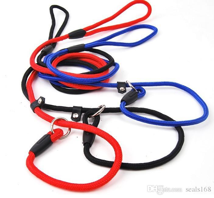 Pet Dog Nylon Rope Training Leash Slip Lead Strap Adjustable Traction Collar Pet Animals Rope Supplies Accessories 0.6*130cm HH7-1173
