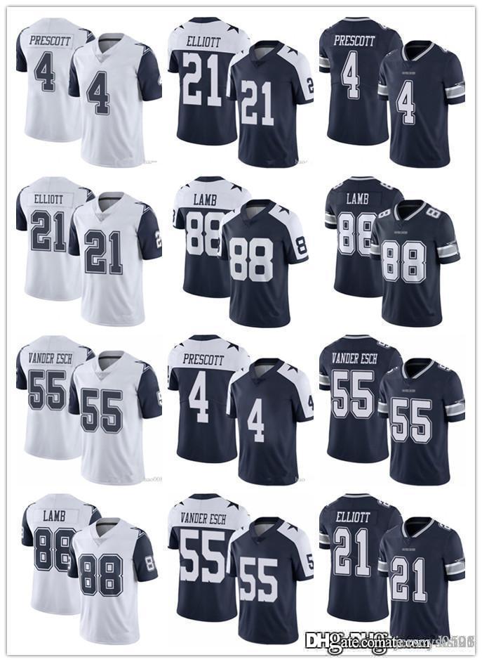 

Men Dallas youth Cowboys 4 Dak Prescott 55 Leighton Vander Esch 21 Ezekiel Elliott 88 CeeDee Lamb Football Jerseys, Black;red