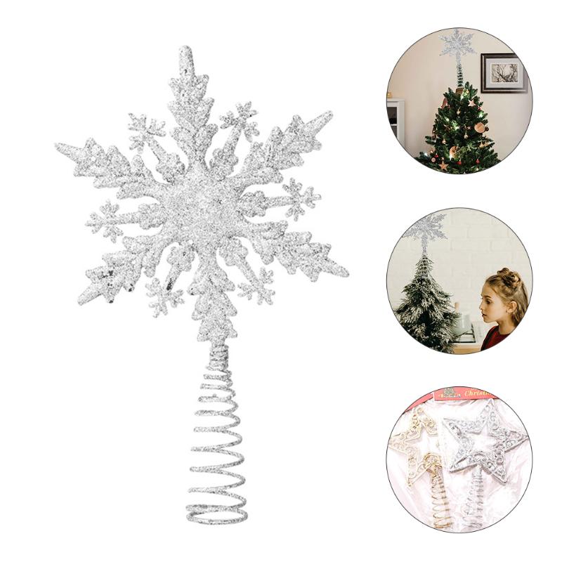 

Christmas Decorations 1pc Tree Snowflake Topper Classic Xmas Decor
