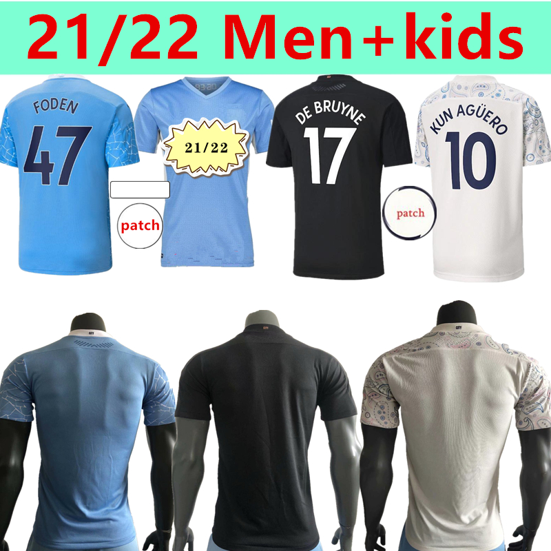 

2021 2022 Manchester soccer jersey G. JESUS CITY STERLING FERRAN DE BRUYNE KUN AGUERO football shirts MAN+kids uniform, 20/21 away