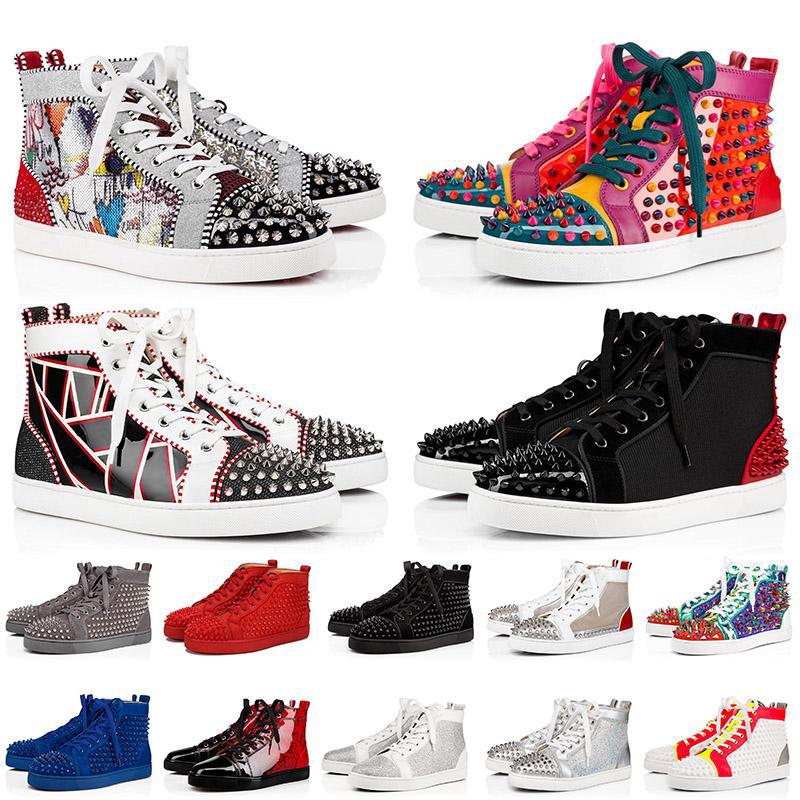 

Red bottoms Big size us 13 Luxurys designers mens womens casual shoes Platform sneakers spikes all black r PeF Size 5 14 LOUBOUTIN CHRISTIAN, Blue