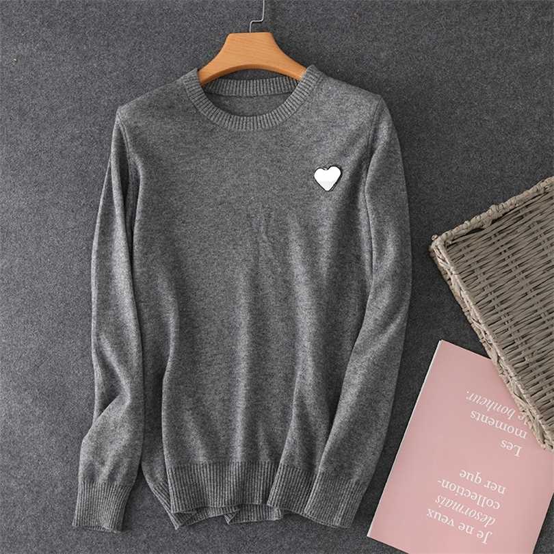 

Fashion Pullover men's and women's heart-shaped cashmere sweater winter warm woollen 211018, Women wine red