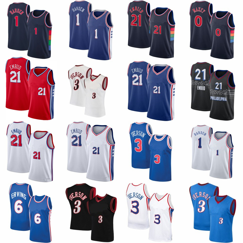 

Joel 21 Embiid James 1 Harden Allen 3 Iverson Basketball Jersey Tyrese 0 Maxey City Julius 6 Erving Joesixer Retro Sports Jerseys Shirt 2021 2022 New 75th, My store(lzyhome)
