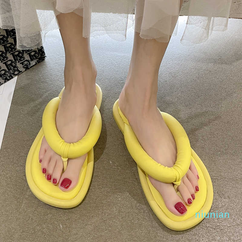 

Sandals Casual Clip Toe Beach Flip Flops Women Summer Light Low Heel Woman Candy Colors Non Slip Outdoor Slippers Lady, Black