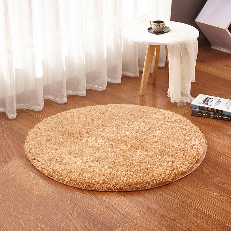 

Carpets 15 Colors Solid Round Bedroom Fluffy Plush Area Rug For Living Room Anti-slip Safe Kids Carpet Shaggy Floor Mats