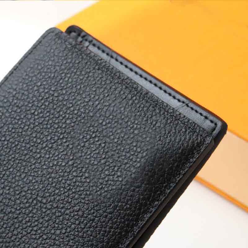 

Wallet High Quality Grain Cowhide Mens Short Wallet Fashion Real Leather Women Purse Card Holder Money Clip, Black