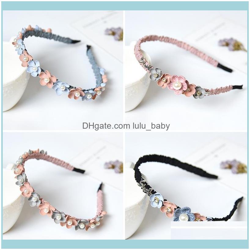 

Bandanas Wraps Hats, Scarves Gloves Fashion Aessorieskorean Flower Headband For Rhinestone Crown Hairbands High Quality Women & Girls Hair A