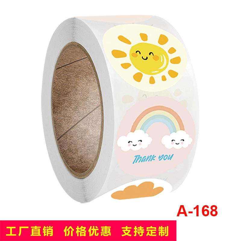 

Gift Wrap 500 Pcs/roll Round Flower Thank You Sticker Rolls Of Small Business Bags Mailing Supplies Handmade Stickers Customization