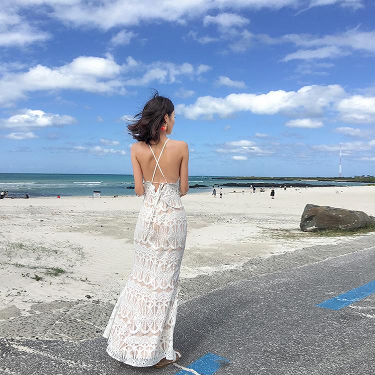 

Sexy Lace Beach Dress With A Women' Swimwear, White