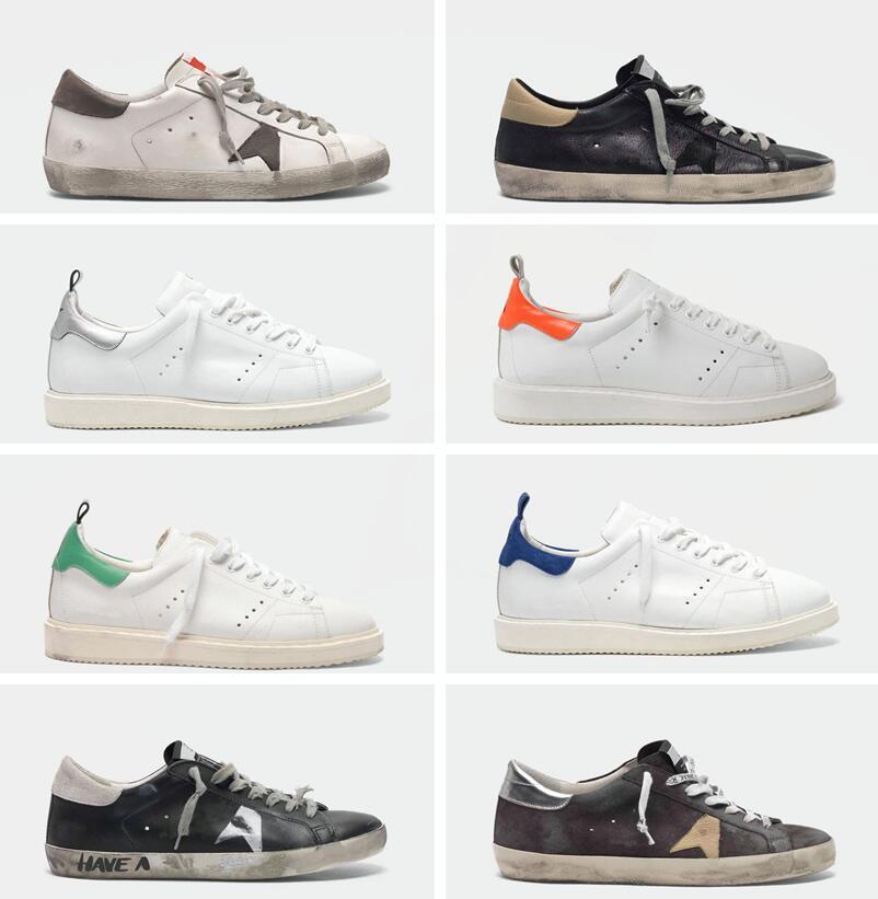 

2021 Italian starry sky casual shoe basket sneakers sequined classic leather white distressed small dirty shoe's men and women 35-45 plu mxG, Black
