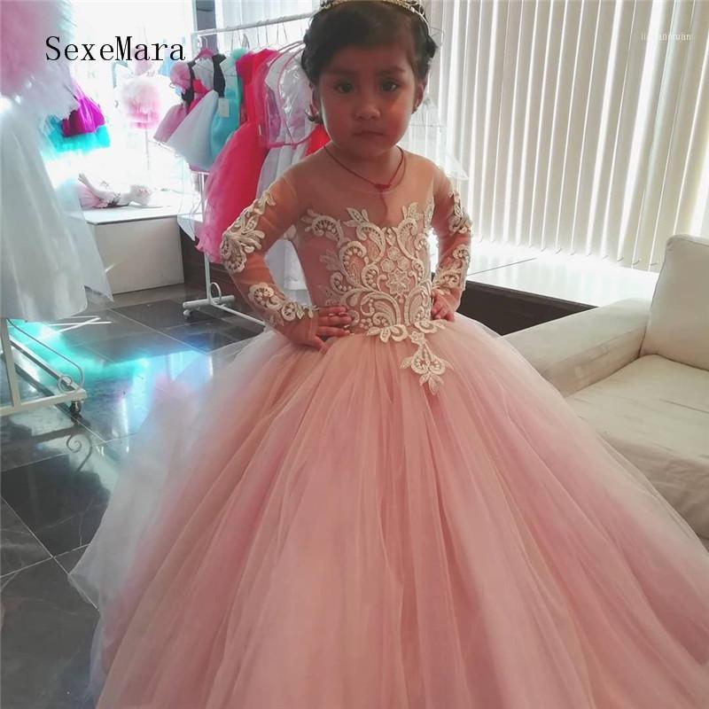 

Customized Party Dresses For Girls Elegant Princess Dress Baby Birthday Prom Evening Kids School Gown1, Pink