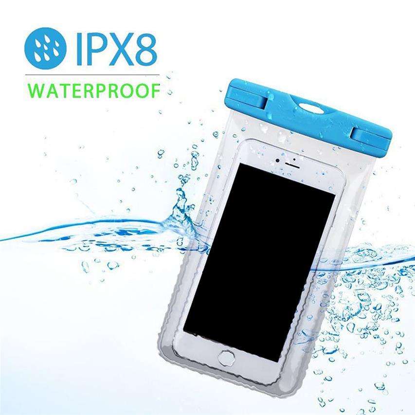 

Noctilucent Waterproof bag PVC Protective Mobile Phone Bag Pouch case For Diving Swimming Sports For Phonea49, Mix color
