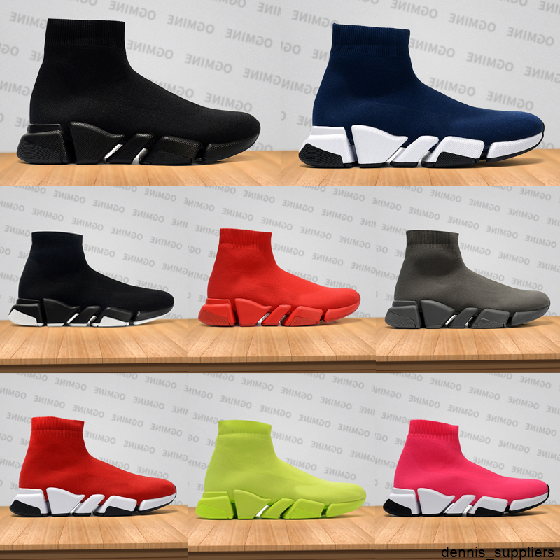 

[with box]2021 designers men women speed trainer 2.0 2 sock boots socks boot casual shoes runners runner sneakers 36-45 eb2#, No.15