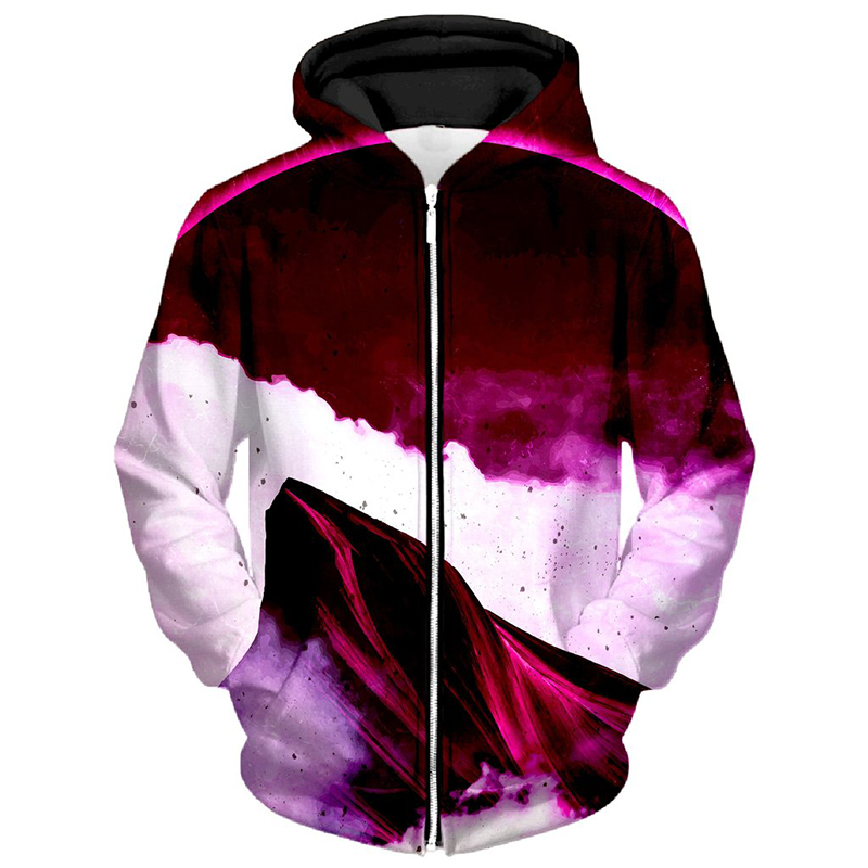 

Rendering pattern men s Zip-up Hoodie visual impact party top punk goth round neck high quality sweatshirt hoodie, Black