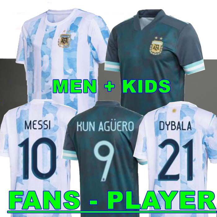 

player version Argentina soccer Jersey 2021 Copa america DI MARIA ICARDI MESSI DYBALA AGUERO MARADONA football shirt Men + Kids kit sets, Black;yellow