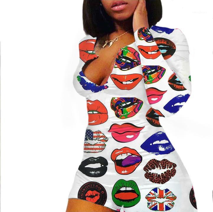 

Neck Print Rompers Sexy Skinny Shorts Jumpsuits Woman Clothes Home Clothing Designer Womens Jumpsuits Long Sleeve V, Black;white