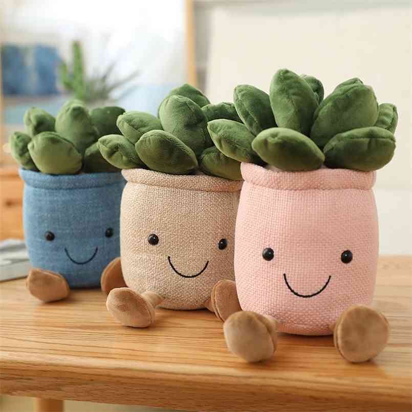 

Lifelike Tulip&Succulent Plants Plush Stuffed Toys Soft Bookshelf Decor Doll Creative Potted Flowers Pillow for Girls Kids Gift 210910