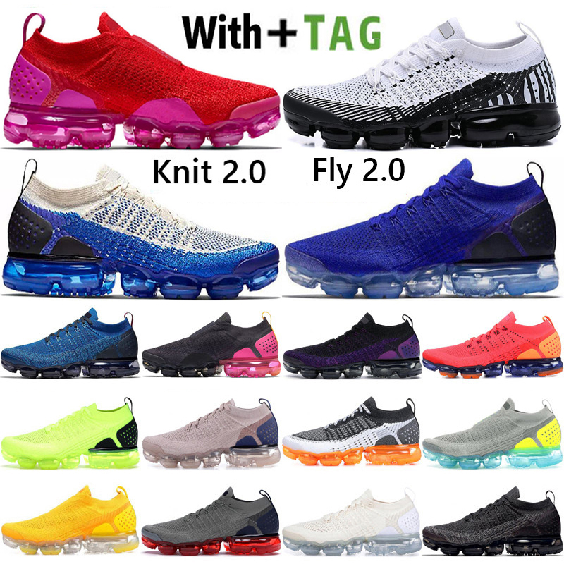 

2023 Cushion Knit 2.0 Mens Running Shoes Designer Fly OG Fashion Breathable Red Fuchsia Zebra Racer Blue Sapphire Blues CNY Men Women Sneakers Trainers Size 36-45