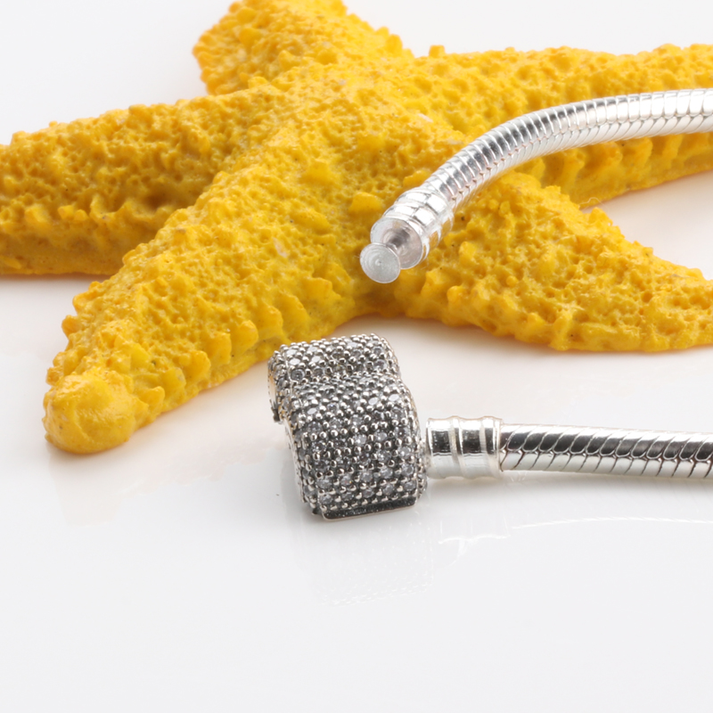 

2021 Female Romantic gift 925 Sterling Silver bracelet Bangle with LOGO Engraved for 8777 European Charms and Lovers DIY Jewelry Making