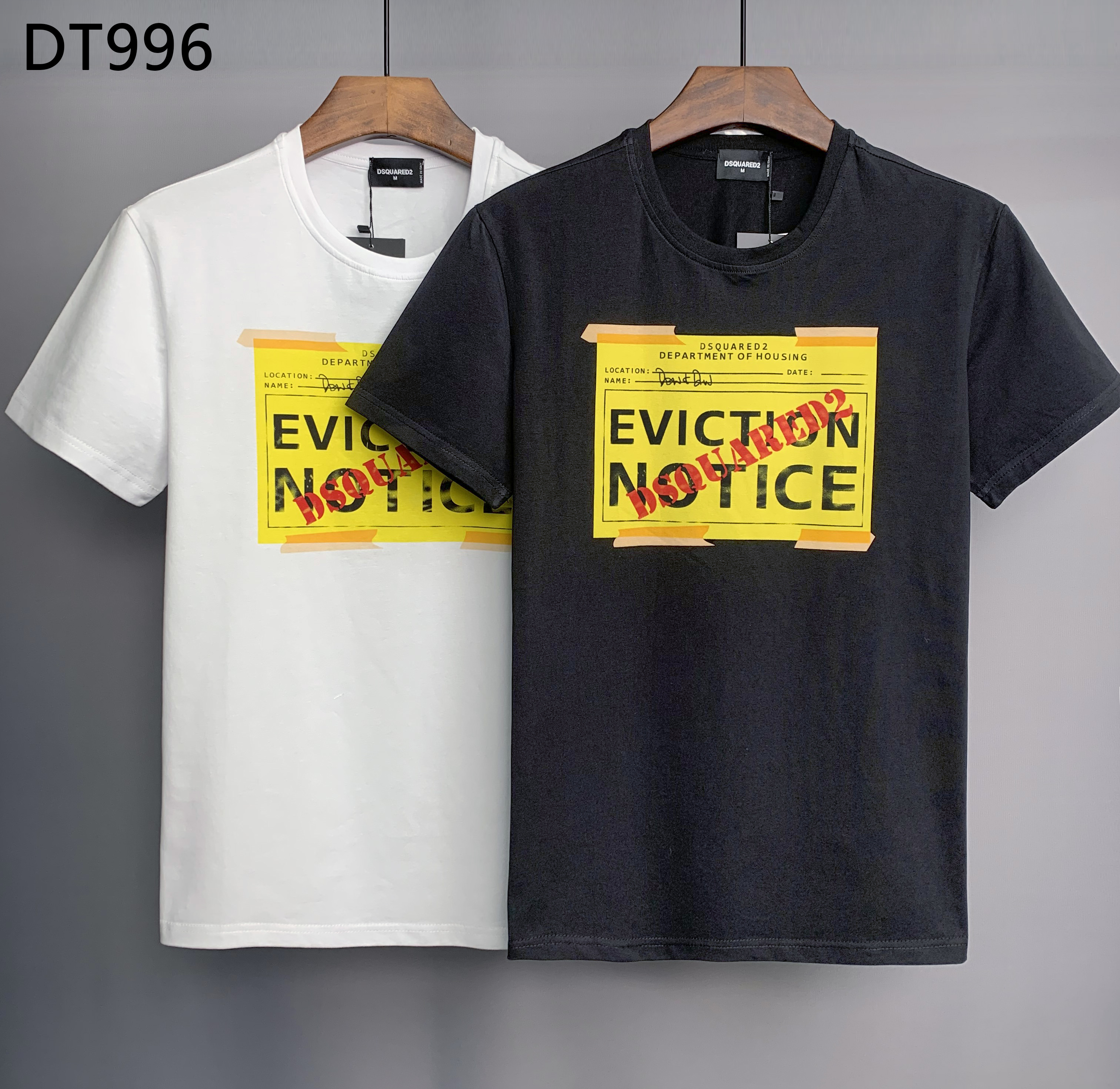 

SS22 SUMMER DT996 New Fashion Brand men's t-shirts Short Fit Slim Casual desinger Cotton 100% Black and White