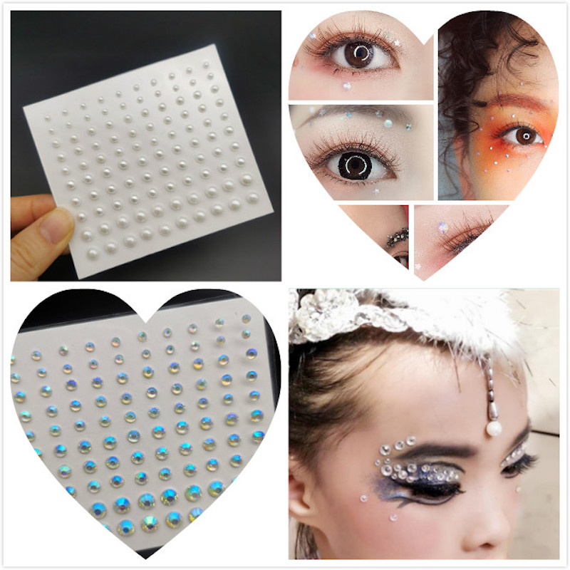 

Fashion Women Tattoo Diamond Eyeliner Eyeshadow DIY Face Sticker Jewel Eyes Makeup Crystal Eye Stickers 100 pcs J067