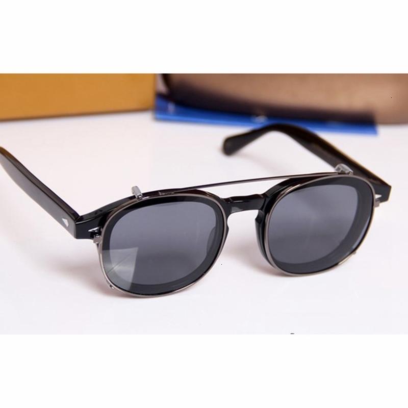 

sunglasses Clip On Men Women Johnny Depp Polarized Sun Glasses Luxury Brand Acetate Frame Vintage Lemtosh Eyeglasses Top quality