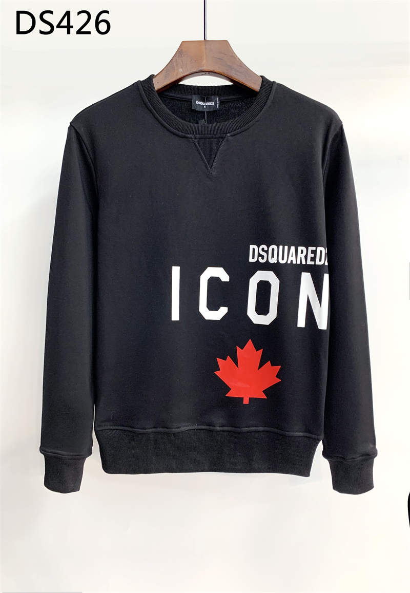 

2021 Autumn And Winter New Arrivals D2 Mens Luxury Designer Street Hoodies Long Sleeve Print Sweatshirts Dsquare Men's Clothing DS426, Black