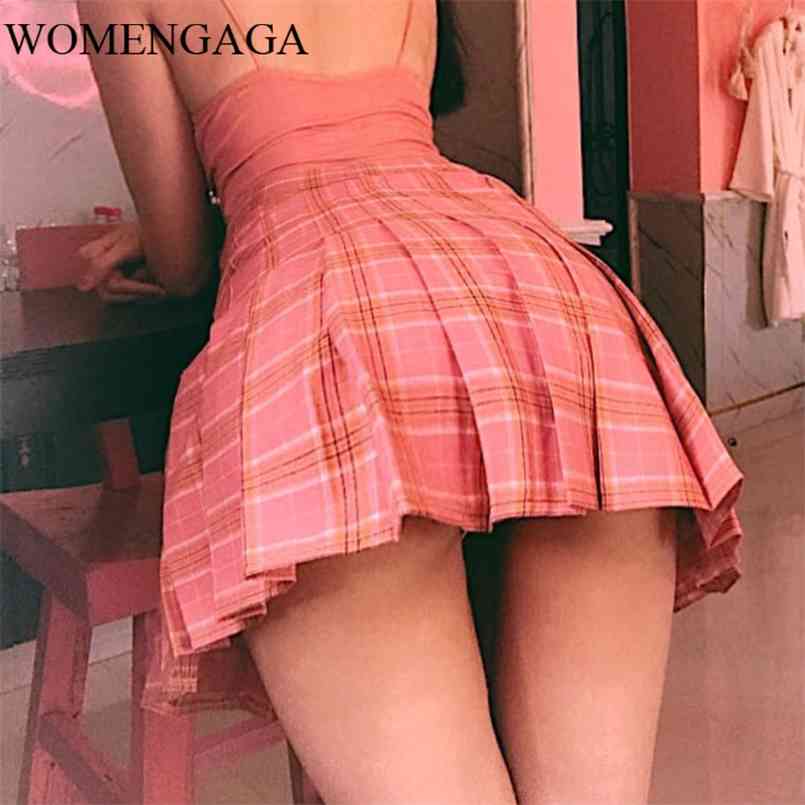 

Pleated Folds Womens Patchwork Plaid Essential For Women MINI Pink Skirt Summer Girl Lady Sexy Lovely Plus Size A009 210708, Blue zipper