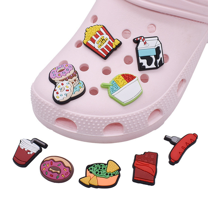 

Pvc Food Drink Shoe Decorations Charm Jibitz for Croc Charms Clog Buckle Buttons Children Birthday Gift