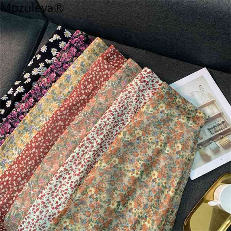 

Mozuleva Spring Summer High Waist Chiffon Women Skirts Casual Floral Print Female Maxi Beach Plus Size S-3XL 210702, Color 1