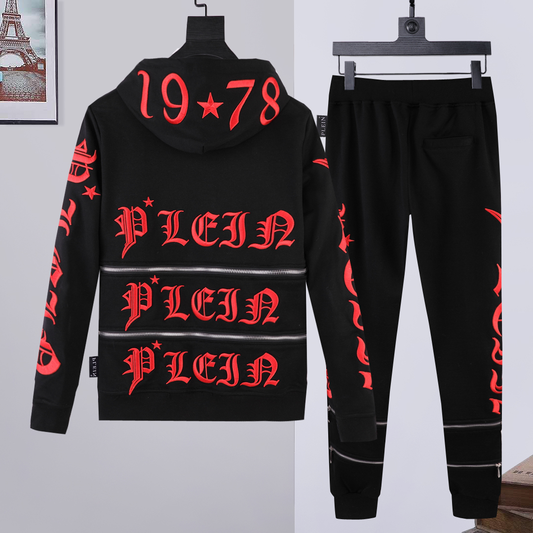 

PLEIN BEAR Mens HOODIE JACKET TROUSERS CRYSTAL SKULL Tracksuit Men Hoodies Casual Tracksuits Jogger Jackets Pants Sets Sporting Suit 74167, Black