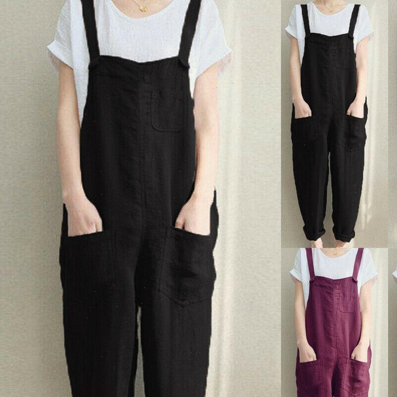 

spring summer solid womens rompers color sleeveless loose pants overalls playsuits plus size  4xl, Black;white