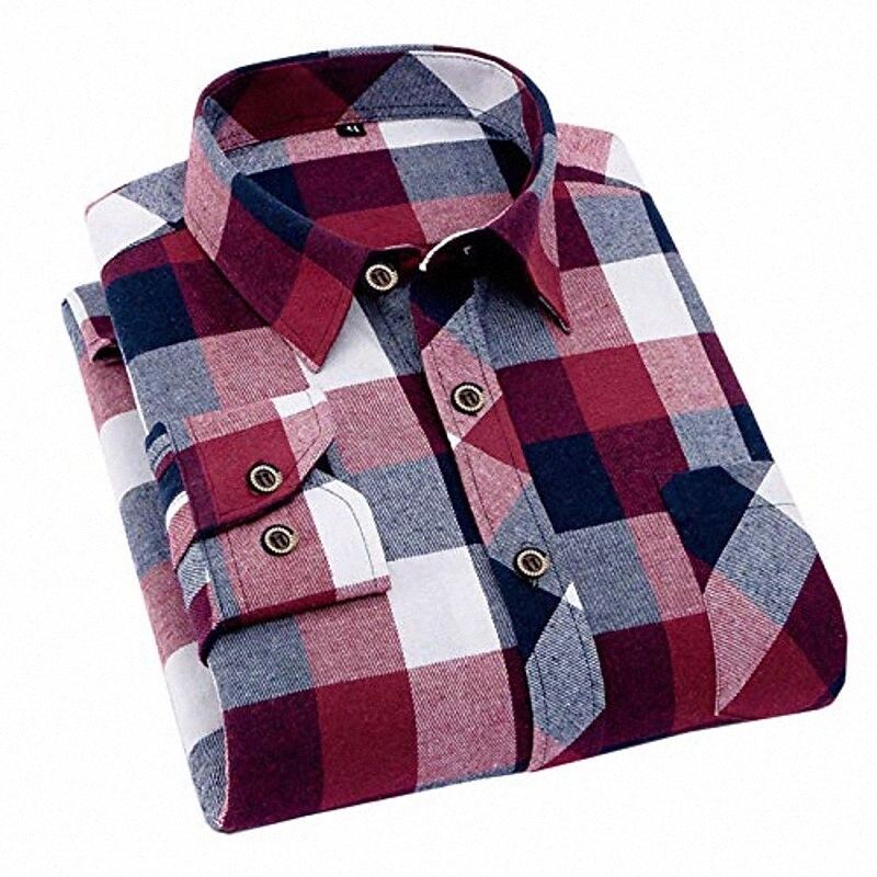 T-shirt pour hommes Bouton à carreaux non-imprimante Bouton de chemise à col montant Casual Casual Chemises Casuré Chemises à manches longues Top
