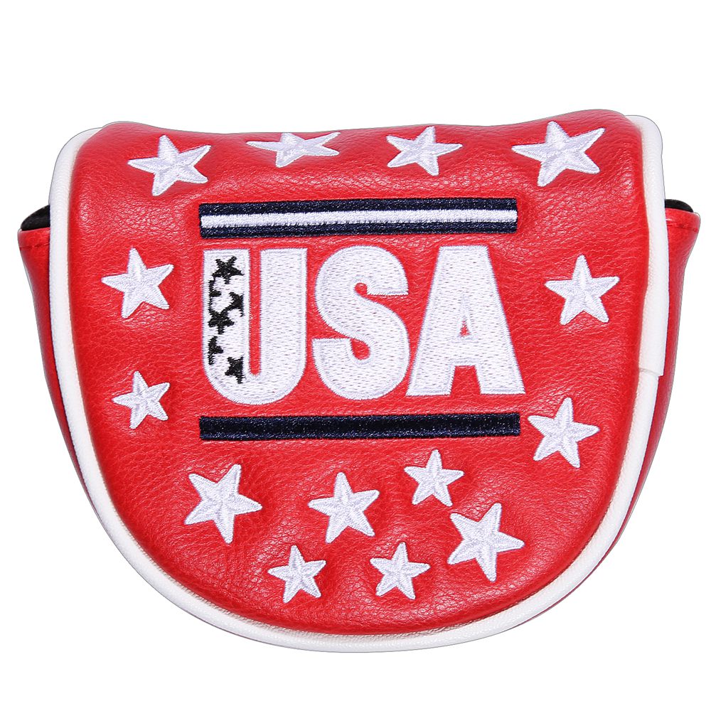 OEM PU Leather Golf Club Headcover Mid Mallet Putter Covers Magnetic Closure-image-679074077