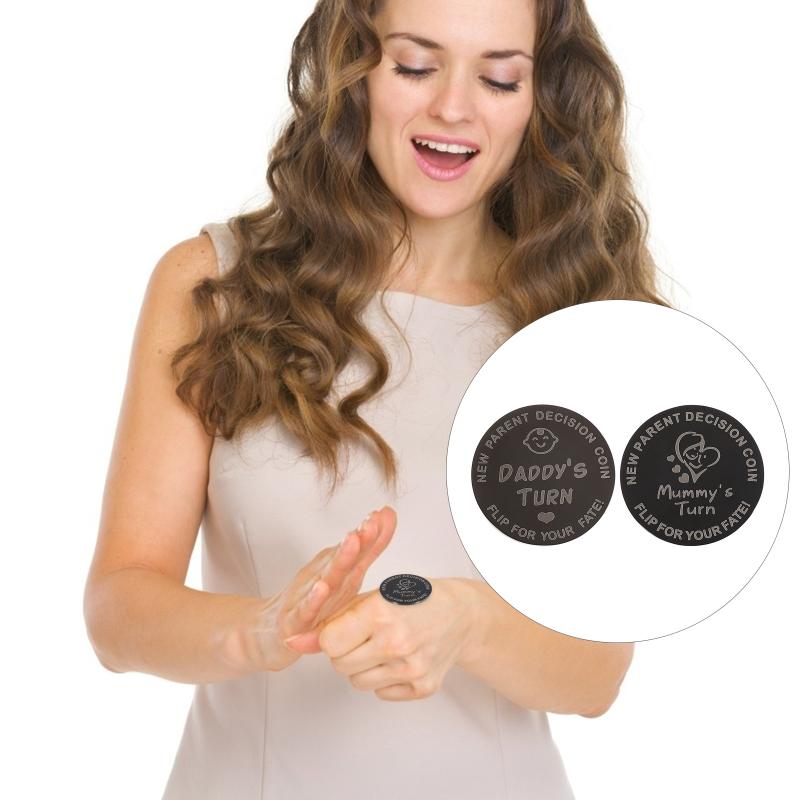 

Keychains 2pcs Double Sided Coins Mummy Daddy Decision Coin Making Challenge