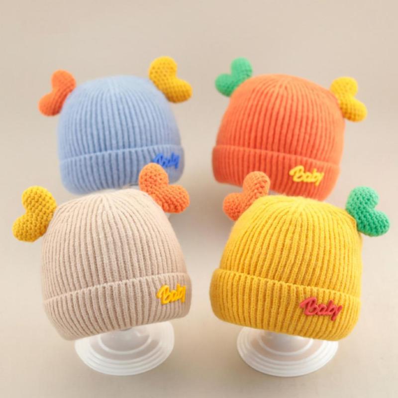 

Caps & Hats Toddler Cap Skin-friendly Excellent Embroidered Letter Winter Baby Beanie Warm Hat, Yellow