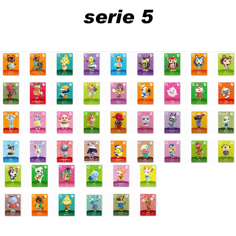 

Series 5--48pcs Mini NFC Cards, Compatible with for Animal Crossing Amiib New Villager, Tag Role Playing Game Card, apply to Switch OLED/Wii U/New 3DS