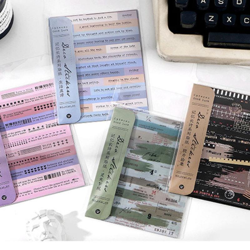 

Gift Wrap 6Pcs English Phrase Label Stickers Decorative Sticker Diary Planner Stationery Journal Scrapbooking Tools