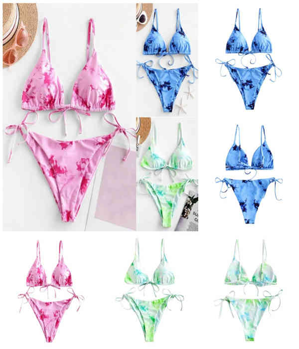 

women two piece swimsuit rendering printing bandage strapless band multi colors beach style new summer bathing suits, White;black