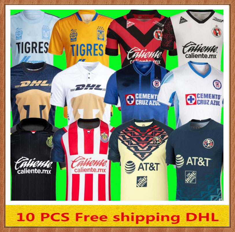 

In stock 21 22 Club America Cruz Azul Soccer Jersey 2021 2022 Guadalajara Chivas 115th Tijuana UNAM Tigres third Liga MX Football Shirts San, Black;yellow