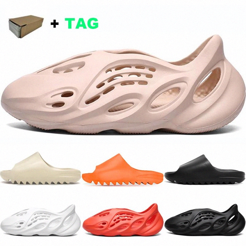 

2021 Fashion slide sandals slippers for men women WITH BOX unisex Beige Core Triple white black Resin Bone beach flip flops slipper N7Yq#