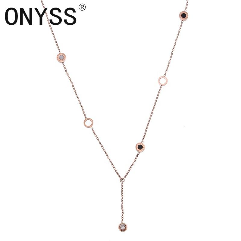 

Elegant Jewelry Modern Rose Gold Color Crystal Pendant Necklace For Girl Necklaces, Silver