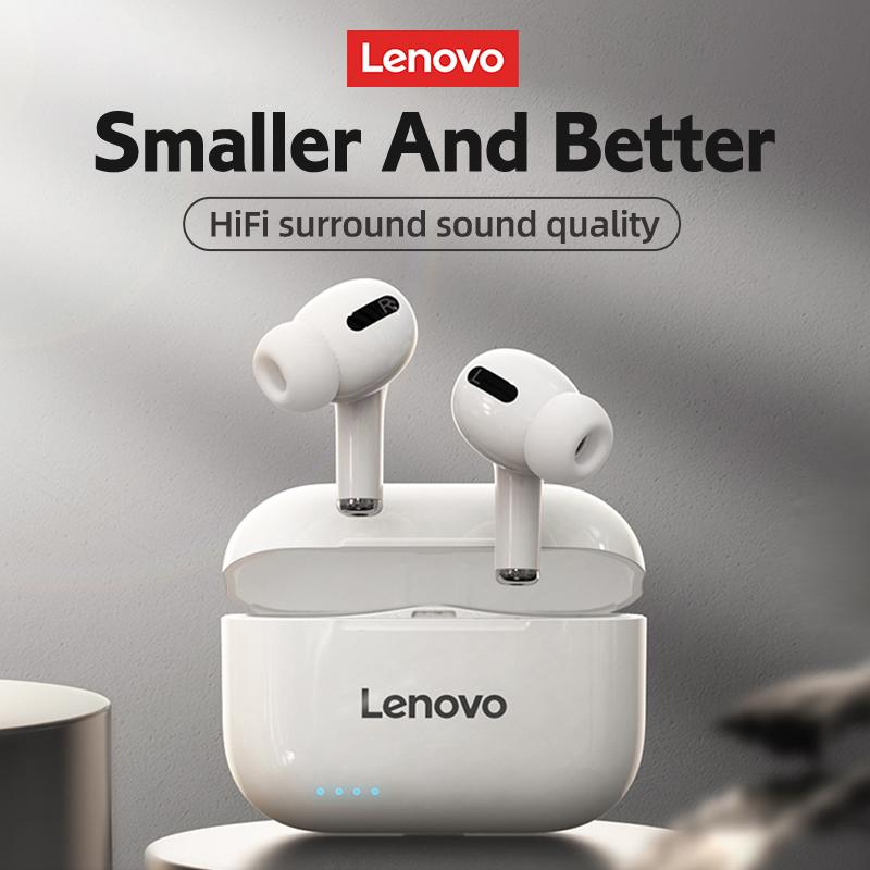 

Cell Phone Earphones Original Lenovo LP1S 5.0 Wireless Headphones With Mic Sport Waterproof Touch Control Music Earbuds Headsets