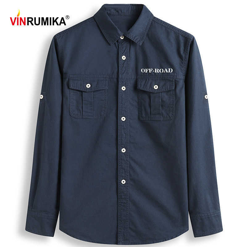 

Super Large Size S-9XL Europe Military Casual Style Men Spring Autumn 100% Cotton Army green Long Sleeve Shirt Male Khaki Shirts 210628, A khaki