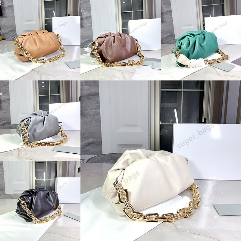 

2022 Designer bags luxury chains handbags purses women shoulder leather brand fashion cloud bag size 30 cm, Grey